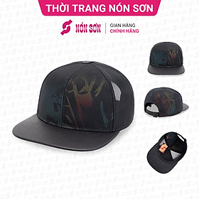 Mũ snapback hiphop NÓN SƠN hoa văn ngẫu nhiên MC210AK-ĐN1HV