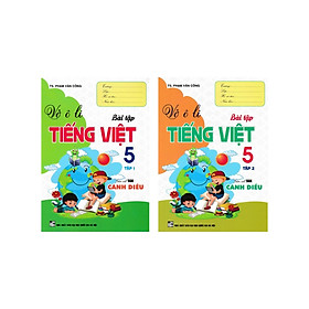 Sách - Combo vở ô li bài tập tiếng việt 5 - tập 1 + 2 (bám sát sgk cánh diều) (bộ 2 cuốn)