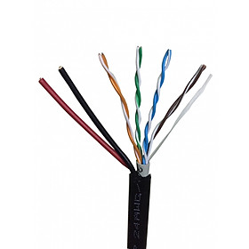 Cáp Lan liền nguồn Cat5E UTP 24AWG 4PRS/PVC + 2VCm 0.5mm2 - PE - OVAL (305m) - Hàng Chính Hãng