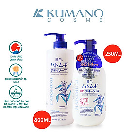 Combo Sữa Tắm Và Sữa Dưỡng Thể Trắng Da Hatomugi Nhật Bản