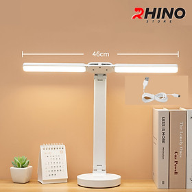 Đèn học LED 3 ánh sáng bảo vệ mắt chống cận cảm ứng Rhino L205, tích điện đa năng làm việc, để bàn học - Hàng chính hãng