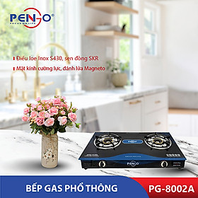 Bếp gas đôi mặt kính Pengo PG-8002A( hàng chính hãng)