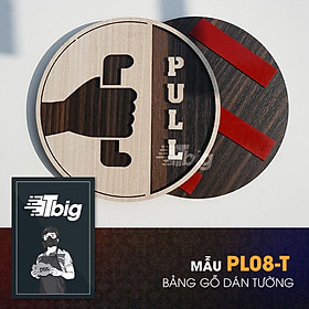 Mua Bảng gỗ Pull Push hướng dẫn đóng mở cửa  cửa kính dạng hình tròn dán bằng keo 2 mặt tiện dụng dễ dàng