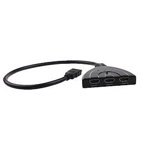 Splitter Hub，4 Port HDMI 1080P  3D Switcher Splitter Hub Box Pigtail Cable for HDTV