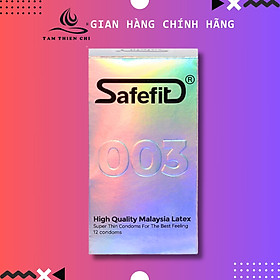 Bao cao su Siêu mỏng Safefit 003 hương Bưởi nhẹ Hộp 12 cái