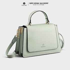 Túi Yuumy ( Thời trang nữ nắp gập phối quai xách size 20 - Túi đeo chéo da Seasand YN128 ) - Xanh ngọc