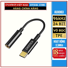 Mua Cáp chuyển đổi USB-C sang 3.5mm Female audio Choetech AUX003–BK (Hàng chính hãng)