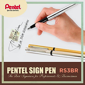 Bút Ký Cao Cấp Pentel RS3 Ngòi 0.8mm Mực Xanh | 2 Màu Vỏ