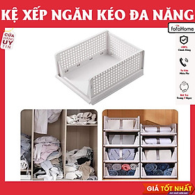 Kệ Ngăn Kéo Phân Chia Tủ Đồ - Kệ Đựng Đồ Gấp Gọn - Đồ Dùng Gấp Gọn Thông Minh Size 39x32x18.5cm Giao Màu Ngẫu Nhiên