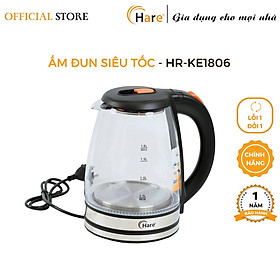 Ấm đun siêu tốc HR-KE1806 (1.8L) đun sôi nhanh trong 5 phút -hàng chính hãng thương hiệu Hare - bảo hành 12 tháng