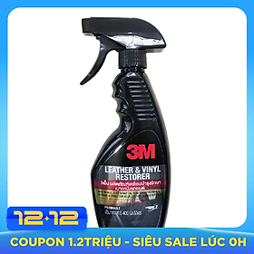Chai Xịt Chăm Sóc Da, Nội Thất Ô Tô- 3M Leather & Vinyl Restorer PN39040LT (400ml) - Đen