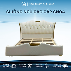 Giường Ngủ Bọc Nệm Da Adora GN04 Nhẹ Nhàng Sang Trọng Kiểu Châu Âu, Giường Cưới Công Nghệ Mỹ - Kích thước 1m8x2m