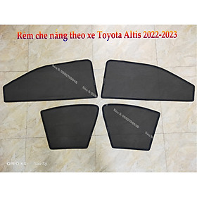 Bộ 4 tấm Rèm che nắng theo xe ô tô Toyota ALTIS 2022-2023, Tấm che nắng ô tô nam châm tự dính