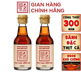 Đặc Sản Bình Thuận  - Combo 2 Chai 60Ml Nước Mắm Tĩn Mini Du Lịch 40N Đạm Tự Nhiên Nước Mắm Rin Nguyên Chất Truyền Thống Sạch Là Cốt Nhĩ Từ Cá Cơm Than Sánh Đặc Thịt Cá Không Chất Bảo Quản - Ocop 4 Sao