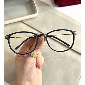Kính mắt thời trang Hàn Quốc dáng bầu gọng kim loại tăm cao cấp