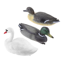 3pcs Simulation Decoy Duck  Mallard Duck Swan Figurine