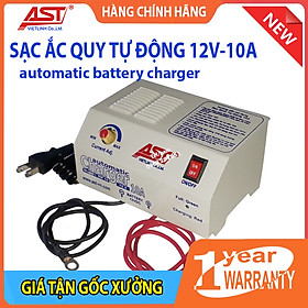 Sạc bình ắc quy tự động 12V 10A AST - Hàng chính hãng - do Công ty Việt Linh AST sản xuất, điều chỉnh được dòng sạc, tự ngắt khi đầy và tự động sạc lại khi bình cạn, chống ngược cực