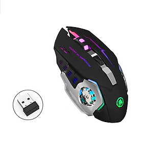 Mua Chuột Không Dây T2 Có Thể Sạc Lại LED 7 Màu Chống Ồn Dành Cho Game Thủ Bản Nâng Cấp Wireless 2.4GHz Siêu Ngầu- Hàng Chính Hãng