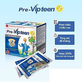 Cốm Pre-Vipteen 2 Bổ Sung Canxi Tăng Chiều Cao, Tăng Sức Đề Kháng Phát Triển Thể Lực Cho Trẻ Hộp 20 Gói
