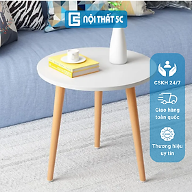 Mua Bàn trà sofa vintage mặt tròn phong cách Bắc Âu  Bàn trà tròn chân gỗ tự nhiên  mặt gỗ MDF tháo lắp dễ dàng