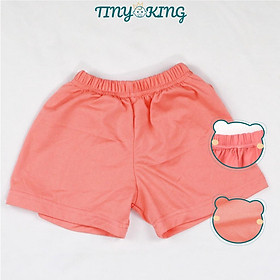 Quần short đùi cho bé trai, bé gái TINY KING màu trơn cotton thoải mái mát mẻ (QN02)