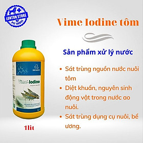 Vime iodine tôm, dùng sát trùng nguồn nước ao nuôi tôm, 1lit 