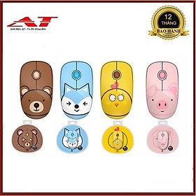 Chuột FD KHÔNG DÂY E680 THÚ CỨNG SIÊU CUTE + Pad - MÀU NGẪU NHIÊN