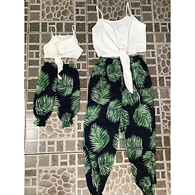 COMBO ĐẦM ĐÔI MẸ VÀ BÉ ÁO DÂY QUẦN BO CHUN
