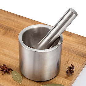 Mua Bộ Cối Chày inox 304 Thép Không gỉ 10x9.5 - 14cm  hàng cao cấp không vết hàn - bảo hành trọn đời không han gỉ - GROFA