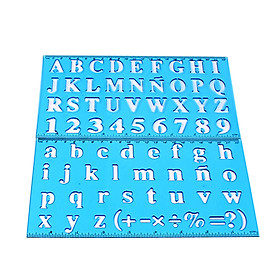 Plastic Drawing Ruler Alphabet & Number Hollow Template Stencil Learning Tool for Children Students(Random Pattern)