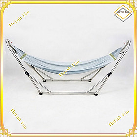 Mua BỘ KHUNG VÕNG XẾP CHẤT LIỆU INOX ỐNG TRÒN - ĐẦU tHẲNG VÀ CONG RELAX - TẶNG KÈM VÕNG LƯỚI - HÀNG CAO CẤP
