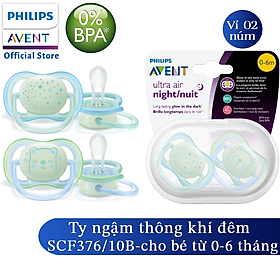 Núm ty ban đêm Philips Avent cho trẻ từ 0-6 tháng tuổi SCF376/10