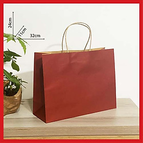 100 TÚI KRAFT ĐỎ ĐẬM 32X24X11CM