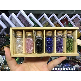 Mua Bộ Sản Phẩm Set 6 Lọ Đựng Đá Thạch Anh Vụn Phong Thuỷ Gồm 6 Màu Trang Trí Bàn Làm Việc  Bàn Học May Mắn  Tài Lộc