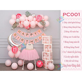 Combo set bong bóng bay trang trí tiệc sinh nhật happy birthday cho bé trai, bé gái nhiều mẫu đủ đồ phụ kiện TH01