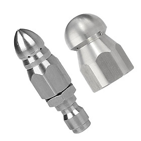 2Pcs Sewer Sewer Pressure Nozzle for Pressure Washer Drain  Hose, 1/4