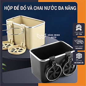 Hộp để đồ chai nước gắn bên tay tỳ ô tô đa năng Khay đựng cốc tiện dụng xe hơi ST017