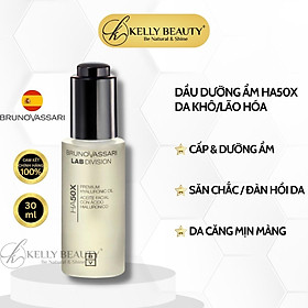 Dầu Dưỡng Ẩm Sâu Cho Da Lão Hóa Bruno Vassari HA50X Premium Hyaluronic Oil - Cấp Ẩm Đa Tầng, Săn Chắc Da | Kelly Beauty