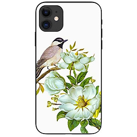 Ốp lưng dành cho Iphone 12 Mini mẫu Chim Đậu Cành Hoa Trắng