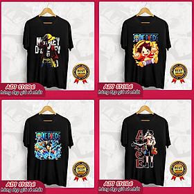 Áo thun One Piece Luffy Ace Sabo ASL Zoro anime manga màu đen in hình dễ thương độc đẹp
