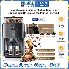 Mua Máy pha cà phê kèm xay hạt tự động thương hiệu Hà Lan Philips HD7761/00 cao cấp - Hàng Chính Hãng