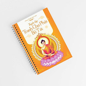 Sách - Vở Sổ tay in mờ bộ Tranh chư Phật Bồ Tát bìa vàng 16 x 24 cm (TẶNG KÈM BÚT và NGÒI) - Anan Book biên soạn