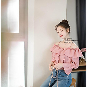 Q98919  ÁO KIỂU NỮ BÈO TRỄ VAI