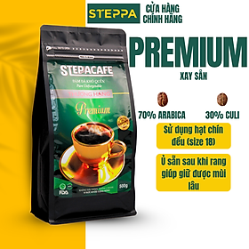 STEPPACAFE-Cà Phê Rang Xay Thượng Hạng PREMIUM 70% Arabica + 30% Culi (Túi 500g có hộp)