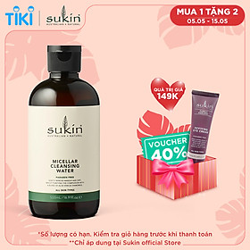 Nước tẩy trang Sukin Micellar Cleansing Water 250ml