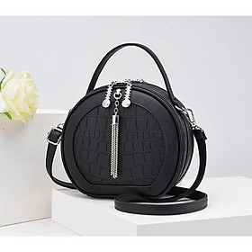 Túi Đeo Chéo Nữ, Túi Xách Tròn Thời Trang Sang Chảnh Chất Liệu Da Pu (17x19cm)