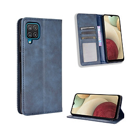 Bao da dành cho Samsung Galaxy A12 Flip Wallet Leather dạng ví đa năng siêu bền siêu êm