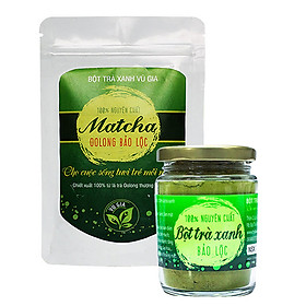 Matcha Oolong Và Bột Trà Xanh Nguyên Chất Bảo Lộc Vũ Gia (100g)