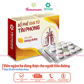 Viên ngậm Bổ phế kha tử Tín phong - Không đường, Hỗ trợ giảm ho, long đờm