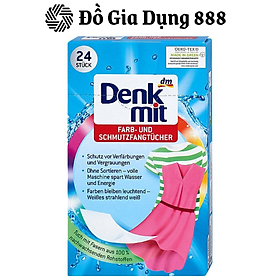 Giấy Hút Và Chống Phai Màu Quần Áo  Denkmit - Hộp 24 Tờ, Giữ Quần Áo Bền Màu, Nhập Đức